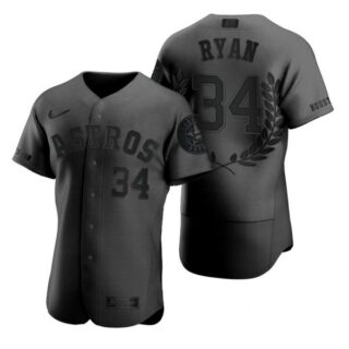Men's Nolan Ryan Houston Astros Flex Base Jersey Black Award