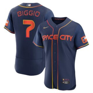 Men's Flex Base Craig Biggio Houston Astros 2022 Space City Connect Navy Stitched Jersey