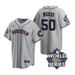 Men's Houston Astros Hector Neris 2022 World Series Gray Road Stitched Jersey