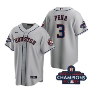 Men's Jeremy Pena Houston Astros 2022 World Series Champions Gray Stitched Jersey