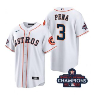 Men's Jeremy Pena Houston Astros 2022 World Series Champions White Stitched Jersey