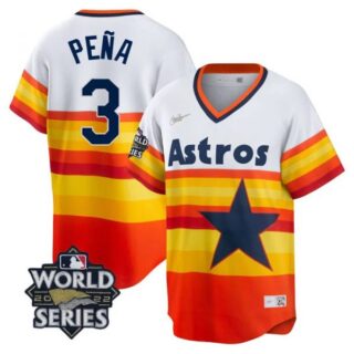 Youth Houston Astros Jeremy Pena 2022 World Series Rainbow Stitched Jersey