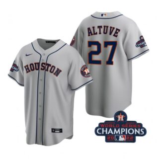 Men's Jose Altuve Houston Astros 2022 World Series Champions Gray Stitched Jersey
