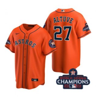 Men's Jose Altuve Houston Astros 2022 World Series Champions Orange Stitched Jersey