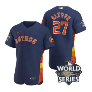 Men's Jose Altuve Houston Astros 2022 World Series Stitched Jersey Navy