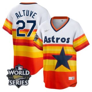 Youth Houston Astros Jose Altuve 2022 World Series Rainbow Stitched Jersey