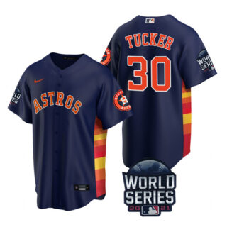 Men's Houston Astros Kyle Tucker 2021 World Series Stitched Jersey Cool Base Navy
