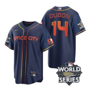 Men's Houston Astros Mauricio Dubon 2022 World Series City Connect Navy Stitched Jersey