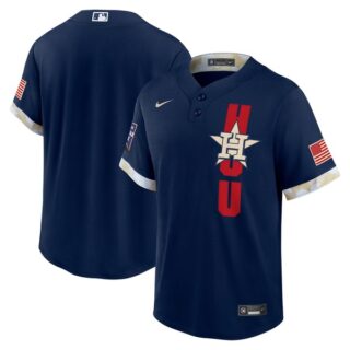 Men's - Cool Base Houston Astros 2021 MLB All-Star Navy Jersey Worn In-Game - Stitched
