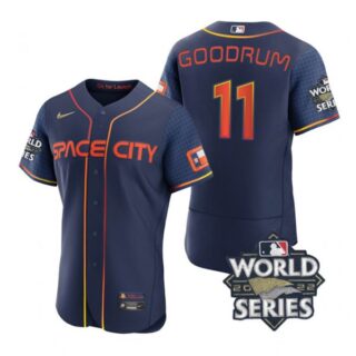 Men's Niko Goodrum Houston Astros 2022 World Series Space City Connect Jersey Navy