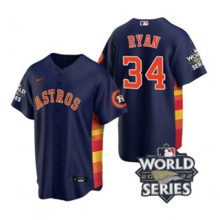 Men's Houston Astros Nolan Ryan 2022 World Series Navy Alternate Stitched Jersey
