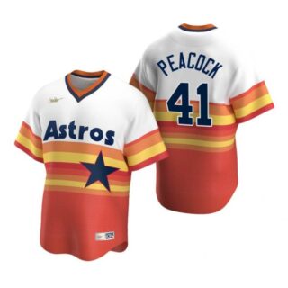 Men's Brad Peacock Houston Astros Cool Base Jersey Orange Cooperstown