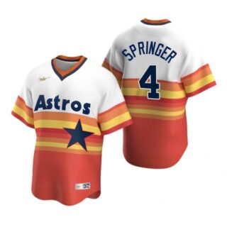 Men's George Springer Houston Astros Cool Base Jersey Orange Cooperstown