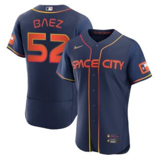 Men's Flex Base Pedro Baez Houston Astros 2022 Space City Connect Navy Stitched Jersey