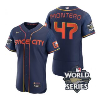 Men's Rafael Montero Houston Astros 2022 World Series Space City Connect Jersey Navy