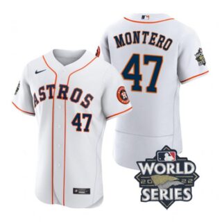 Men's Rafael Montero Houston Astros 2022 World Series Stitched Jersey White