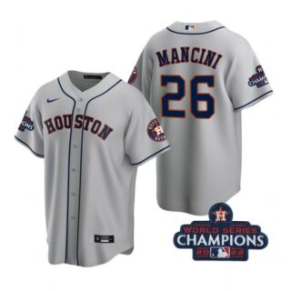 Men's Trey Mancini Houston Astros 2022 World Series Champions Gray Stitched Jersey