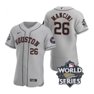 Men's Trey Mancini Houston Astros 2022 World Series Stitched Jersey Gray
