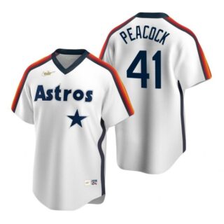 Men's Brad Peacock Houston Astros Cool Base Jersey White Cooperstown