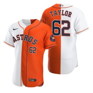 Men's Blake Taylor Houston Astros Flex Base Jersey White Orange
