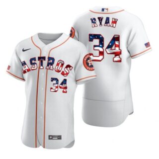 Men's Nolan Ryan Houston Astros Flex Base Jersey White Stars