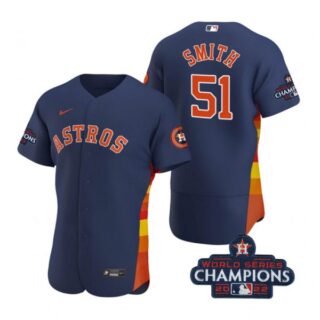 Men's Will Smith Houston Astros 2022 World Series Champions Stitched Navy Jersey