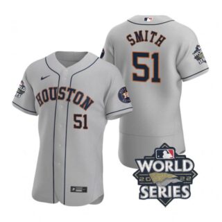 Men's Will Smith Houston Astros 2022 World Series Stitched Jersey Gray