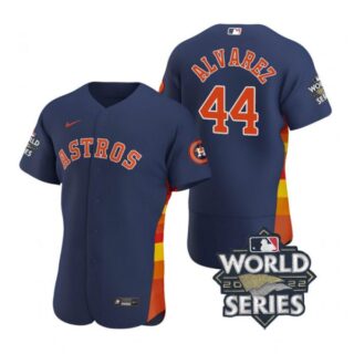 Men's Yordan Alvarez Houston Astros 2022 World Series Stitched Jersey Navy