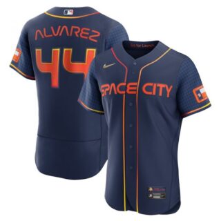 Men's Flex Base Yordan Alvarez Houston Astros 2022 Space City Connect Navy Stitched Jersey