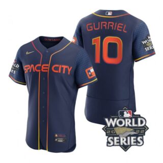 Men's Yuli Gurriel Houston Astros 2022 World Series Space City Connect Jersey Navy