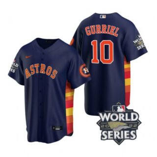 Men's Houston Astros Yuli Gurriel 2022 World Series Navy Alternate Stitched Jersey