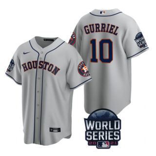 Youth Houston Astros Yuli Gurriel 2021 World Series Stitched Jersey Cool Base Gray