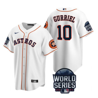 Youth Houston Astros Yuli Gurriel 2021 World Series Stitched Jersey Cool Base White Home