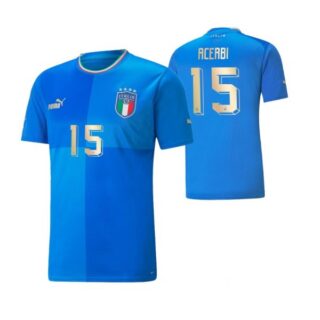 Men's Francesco Acerbi Italy National Team Blue Home Soccer Jersey 2022-23