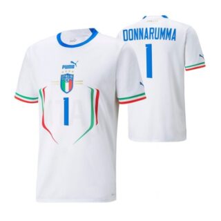 Men's Gianluigi Donnarumma Italy National Team White Away Soccer Jersey 2022-23