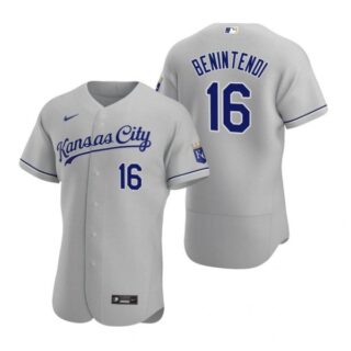 Men's Andrew Benintendi Kansas City Royals Flex Base Jersey Gray