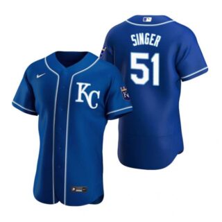 Men's Brady Singer Kansas City Royals Flex Base Jersey Royal KC