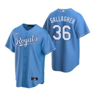 Men's Cam Gallagher Kansas City Royals Cool Base Jersey Light Blue