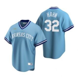Men's Jesse Hahn Kansas City Royals Cool Base Jersey Light Blue Cooperstown