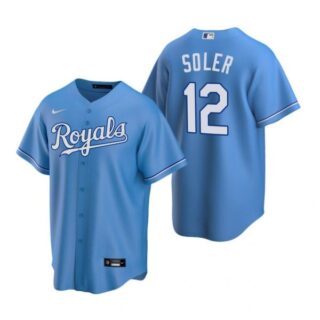 Men's Jorge Soler Kansas City Royals Cool Base Jersey Light Blue