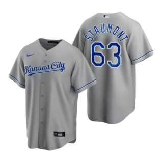 Men's Josh Staumont Kansas City Royals Cool Base Jersey Gray