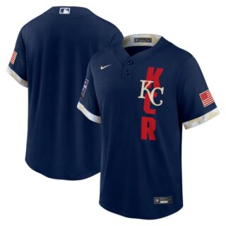 Men's - Cool Base Kansas City Royals 2021 MLB All-Star Navy Jersey Worn In-Game - Stitched