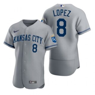 Men's Kansas City Royals Nicky Lopez Stitched Jersey 2022 Uniform - Gray
