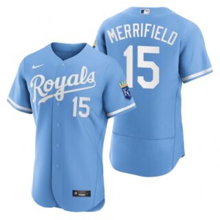 Men's Kansas City Royals Whit Merrifield Stitched Jersey 2022 Uniform - Powder Blue