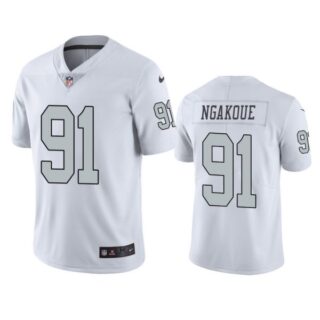 Men's #91 Yannick Ngakoue Las Vegas Raiders White Color Rush Limited Jersey Stitched