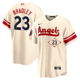 Men's Los Angeles Angels Archie Bradley City Connect Special Edition Cream Stitched Jersey