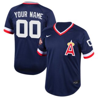 Men's Custom Los Angeles Angels 1970 Throwback Jersey - Stitched Navy