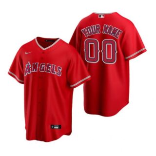 Men's Custom Los Angeles Angels Cool Base Jersey Red