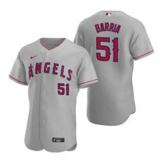 Men's Jaime Barria Los Angeles Angels Flex Base Jersey Gray