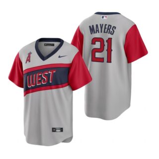 Men's #21 Mike Mayers Los Angeles Angels Gray Road 2021 Little League Classic Jersey